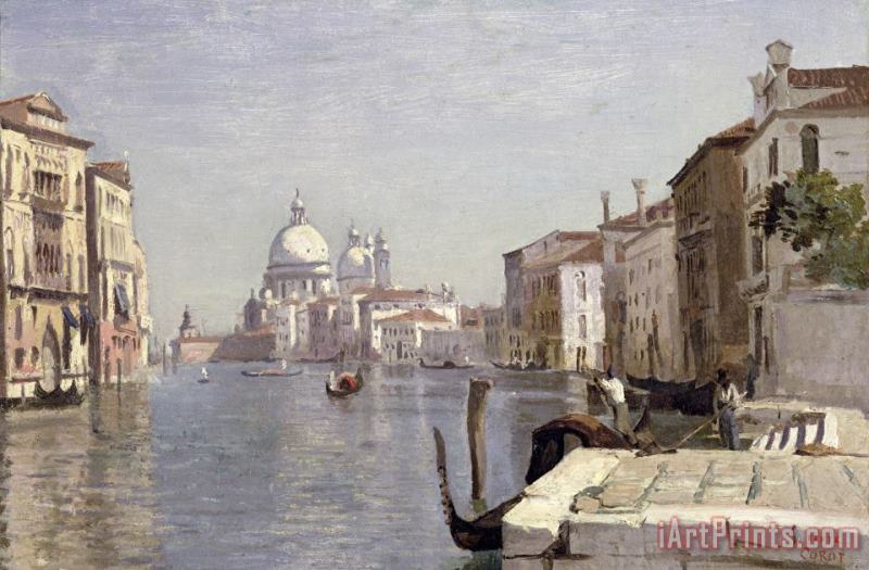 Jean Baptiste Camille Corot Venice - View of Campo della Carita looking towards the Dome of the Salute Art Painting