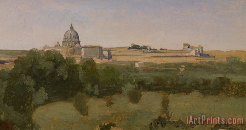 Jean Baptiste Camille Corot View Of St Peters Art Print