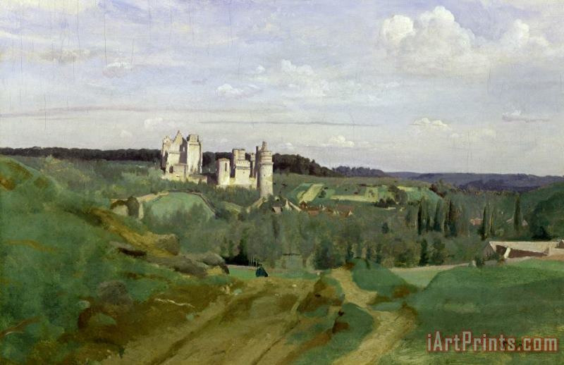 Jean Baptiste Camille Corot View of the Chateau de Pierrefonds Art Painting