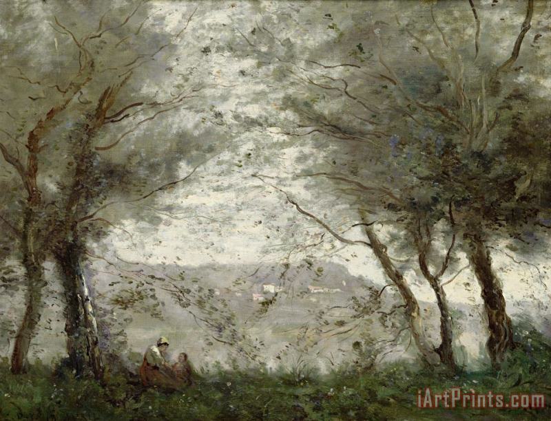 The Pond painting - Jean Baptiste Corot The Pond Art Print