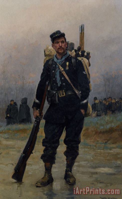 Un Soldat Avec Son Equipement painting - Jean Baptiste Edouard Detaille Un Soldat Avec Son Equipement Art Print