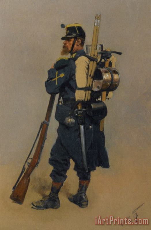Un Soldat De Linfanterie painting - Jean Baptiste Edouard Detaille Un Soldat De Linfanterie Art Print