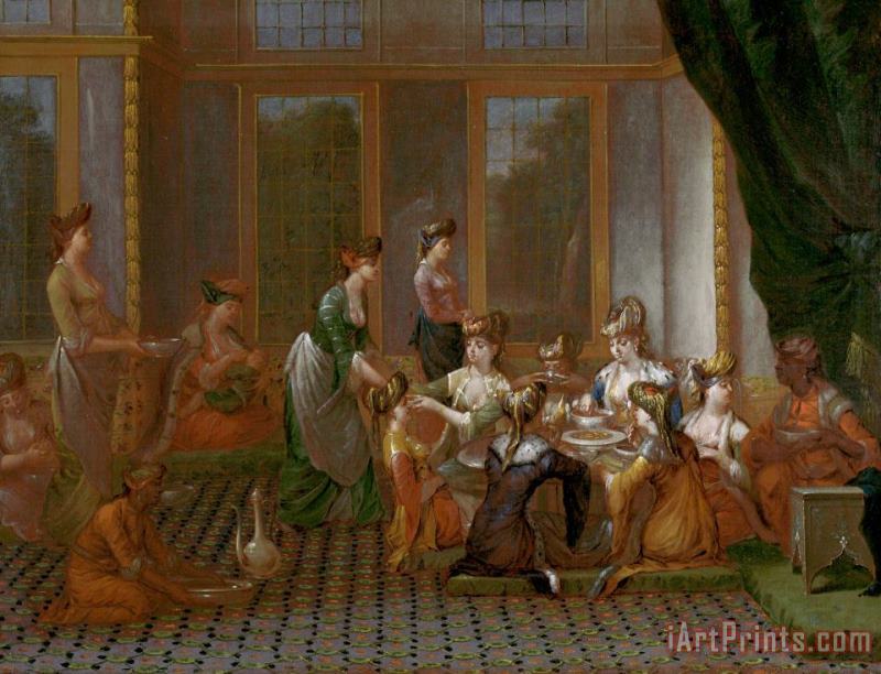 Jean Baptiste Vanmour Banquet of Distinguished Turkish Women Art Painting