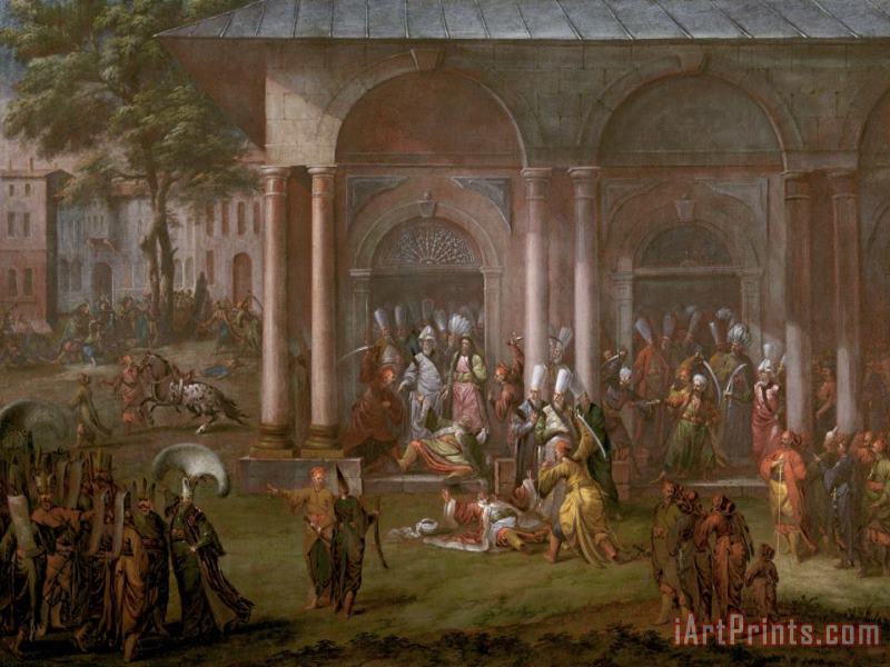 The Murder of Patrona Halil And His Fellow Rebels painting - Jean Baptiste Vanmour The Murder of Patrona Halil And His Fellow Rebels Art Print