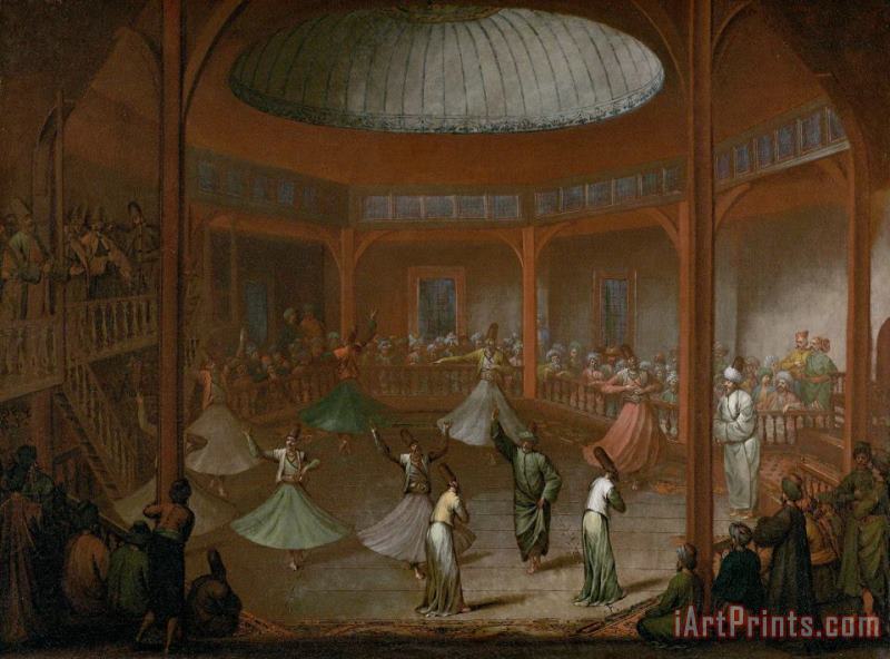 Whirling Dervishes painting - Jean Baptiste Vanmour Whirling Dervishes Art Print