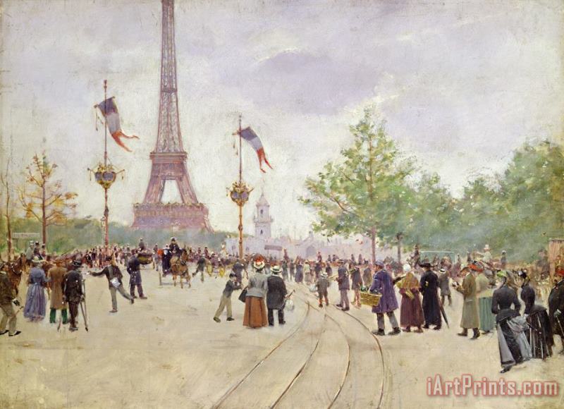 Jean Beraud Entrance to the Exposition Universelle Art Painting