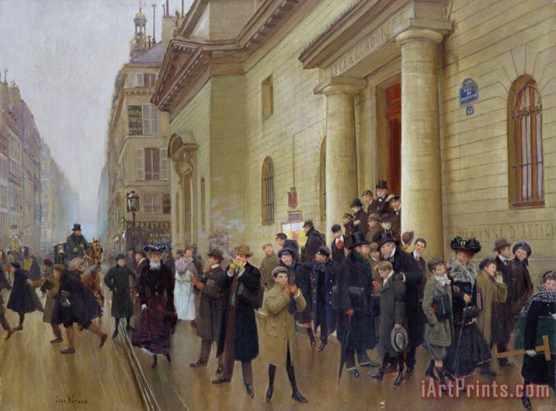 Leaving the Lycee Condorcet painting - Jean Beraud Leaving the Lycee Condorcet Art Print
