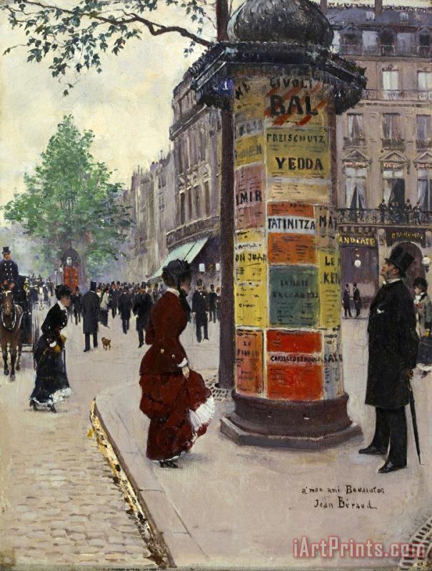 Jean Beraud Paris Kiosk Art Painting