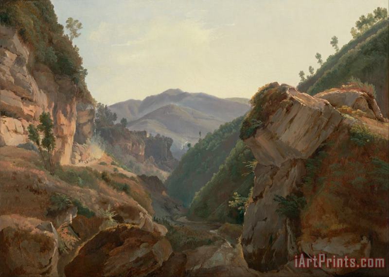 Jean Charles Joseph Remond Mountain Landscape with Road to Naples Art Painting