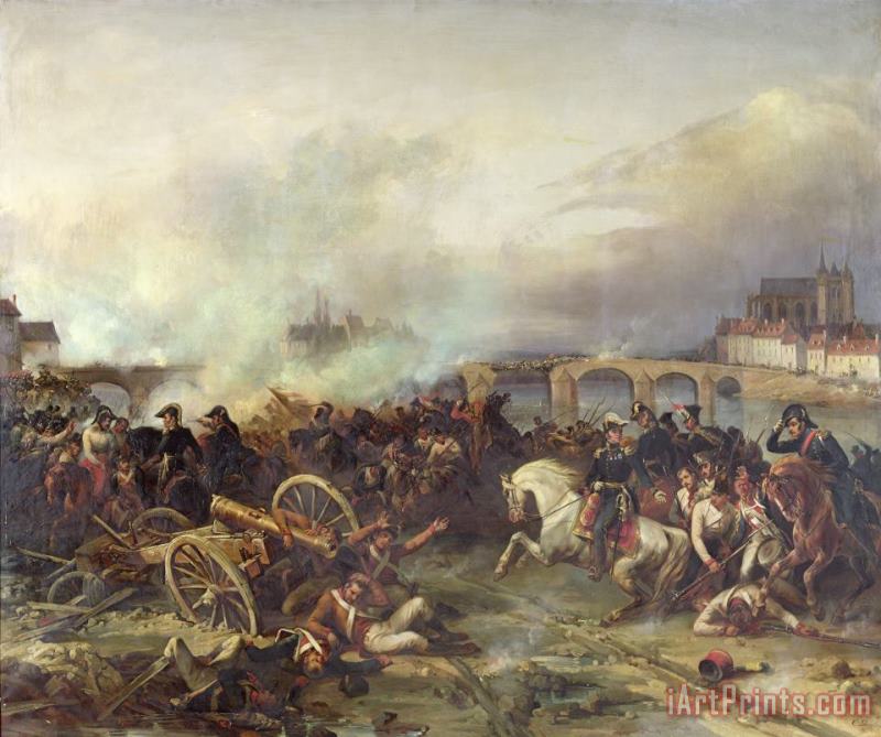 Battle of Montereau painting - Jean Charles Langlois Battle of Montereau Art Print