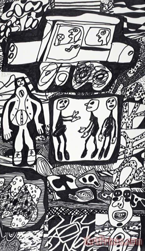 Jean Dubuffet Annale Xxvii (site a L'auto) Art Print