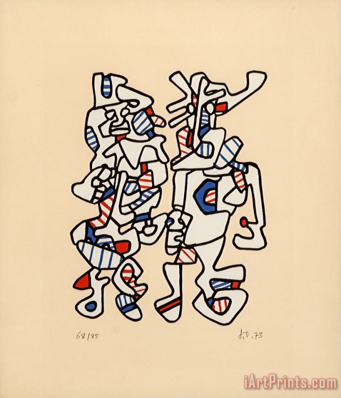 Parade Nuptiale (courtship), 1973 painting - Jean Dubuffet Parade Nuptiale (courtship), 1973 Art Print