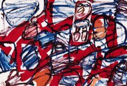 Jean Dubuffet Site Aleatoire Avec Un Personnage, 1982
