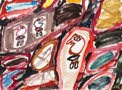 Jean Dubuffet Site Avec 3 Personnages Iii, 1981