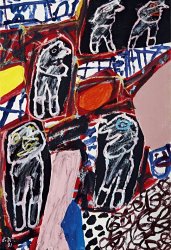 Jean Dubuffet Site Avec 5 Personnages, 1981