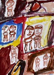 Jean Dubuffet Site Avec 8 Personnages, 1981