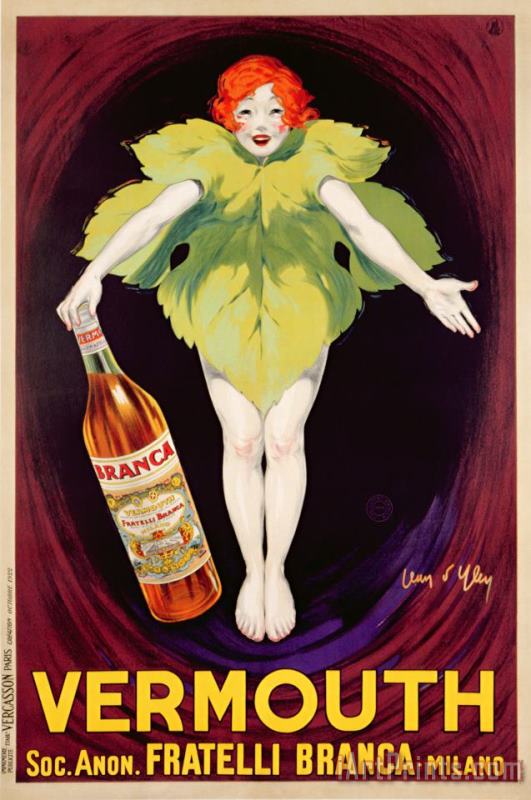 Poster Advertising Fratelli Branca Vermouth painting - Jean DYlen Poster Advertising Fratelli Branca Vermouth Art Print