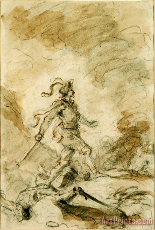 Odorico Kills Corebo And Sets Out in Pursuit of Isabella painting - Jean Honore Fragonard Odorico Kills Corebo And Sets Out in Pursuit of Isabella Art Print