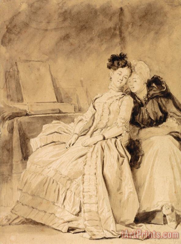Jean Honore Fragonard The Intimate Conversation Art Print