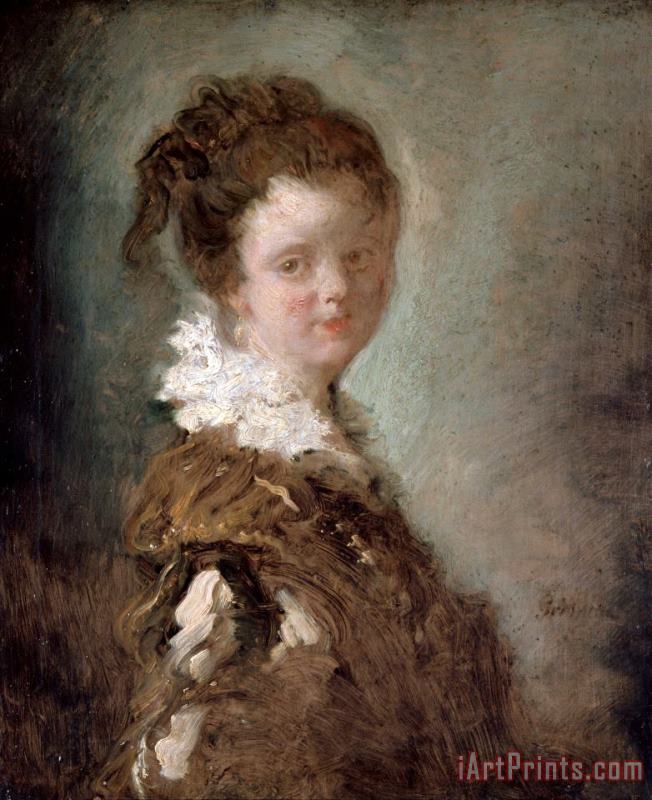 Jean Honore Fragonard Young Woman Art Print