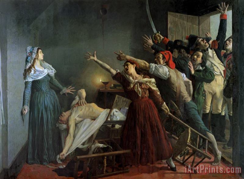 Jean Joseph Weerts The Assassination of Marat Art Painting