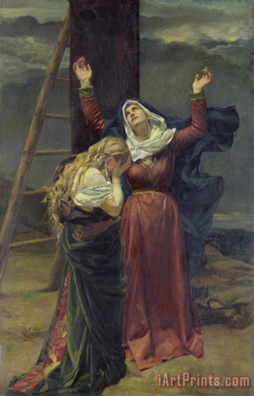 Jean Joseph Weerts The Virgin at the Foot of the Cross Art Painting