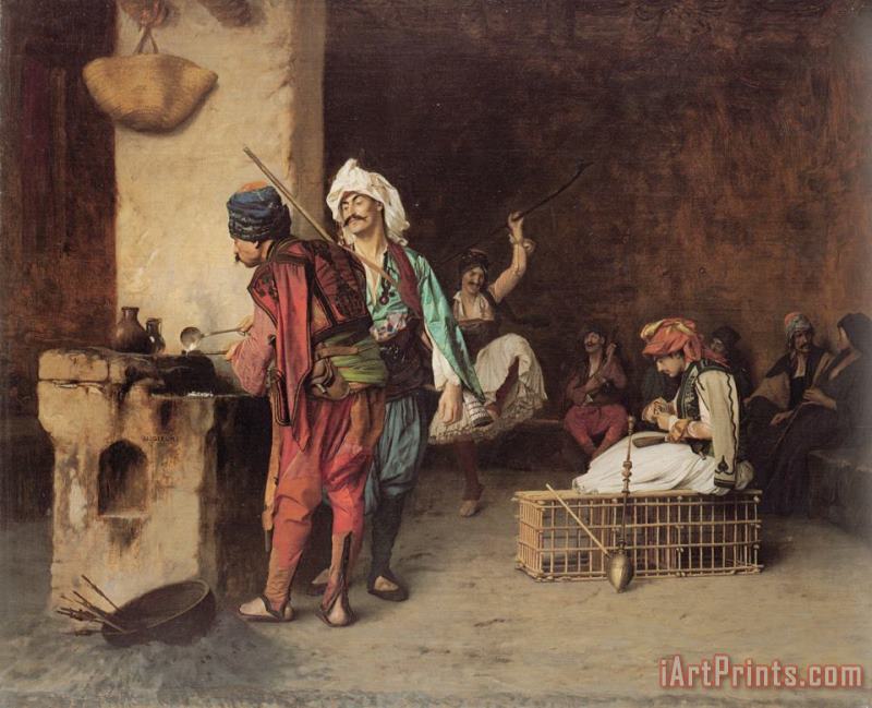 Jean Leon Gerome A Cafe in Cairo Art Painting