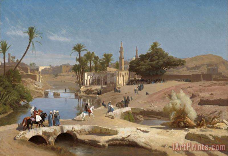 View of Medinet El Fayoum painting - Jean Leon Gerome View of Medinet El Fayoum Art Print