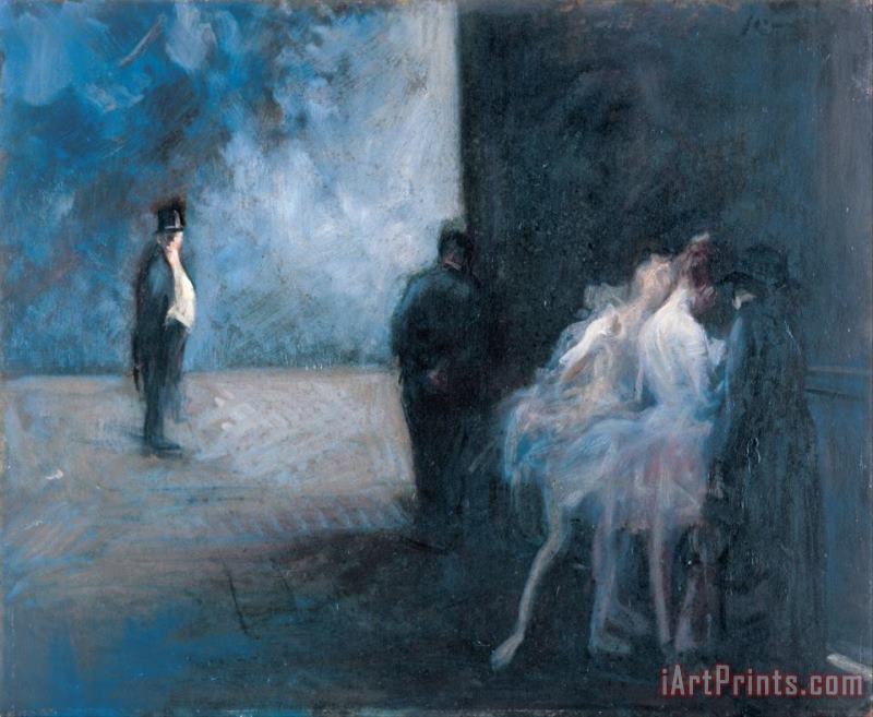 Jean Louis Forain Backstage symphony in Blue Art Painting