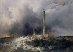 Lighthouse Art for sale - View of the Lighthouse at Gatteville by Jean Louis Petit