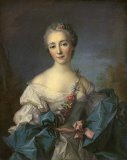 Portrait of a Young Woman of The Fortesque Family of Devon Paintings - Portrait of a Young Woman by Jean Marc Nattier