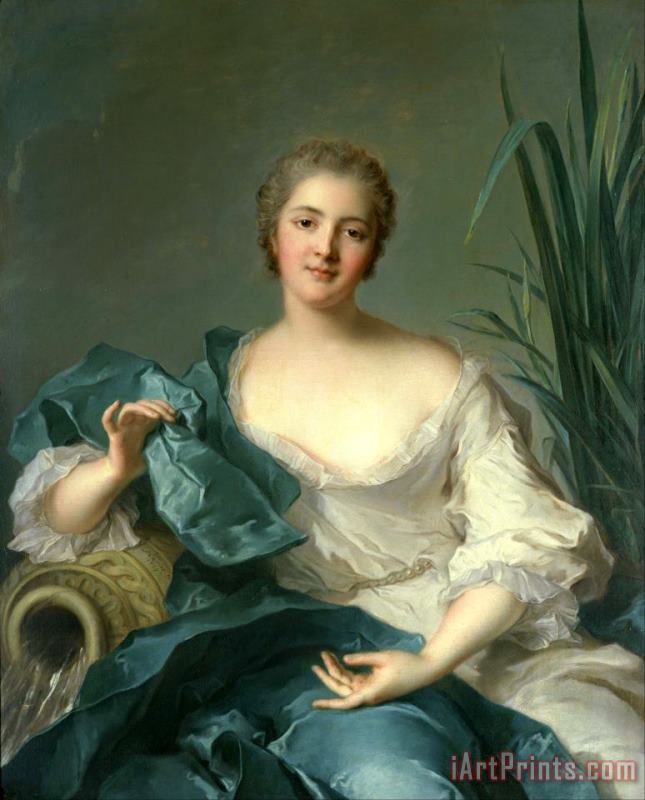 Jean Marc Nattier Portrait of Madame Marie Henriette Berthelot De Pleneuf Art Print