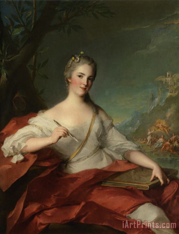 Jean Marc Nattier Portrait of Marie Genevieve Boudrey Represented As a Muse Art Painting