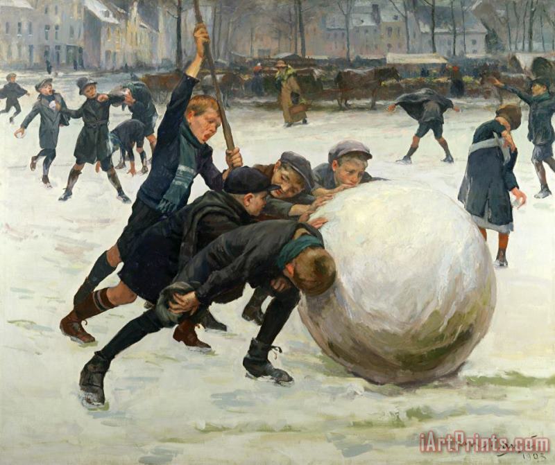 Jean Mayne The Giant Snowball Art Painting
