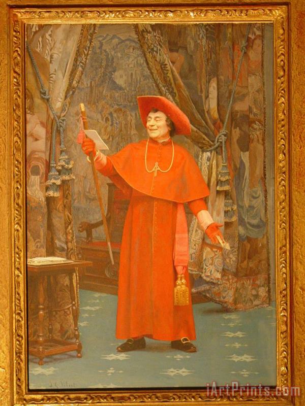 Cardinal, Reading a Letter painting - Jehan Georges Vibert Cardinal, Reading a Letter Art Print