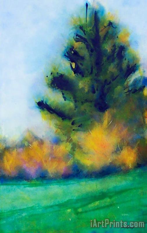 Blue Tree painting - Jerome Lawrence Blue Tree Art Print