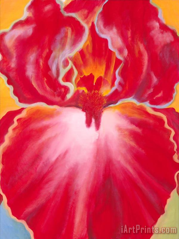 Queen II Red Iris painting - Jerome Lawrence Queen II Red Iris Art Print