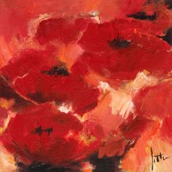 Jettie Roseboom Abstract Flowers II painting
