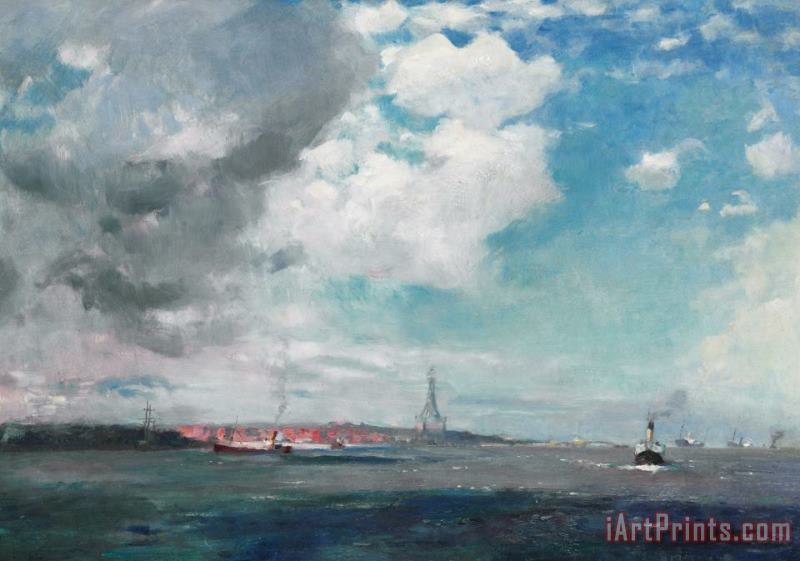 New Brighton from the Mersey painting - JH Hay New Brighton from the Mersey Art Print