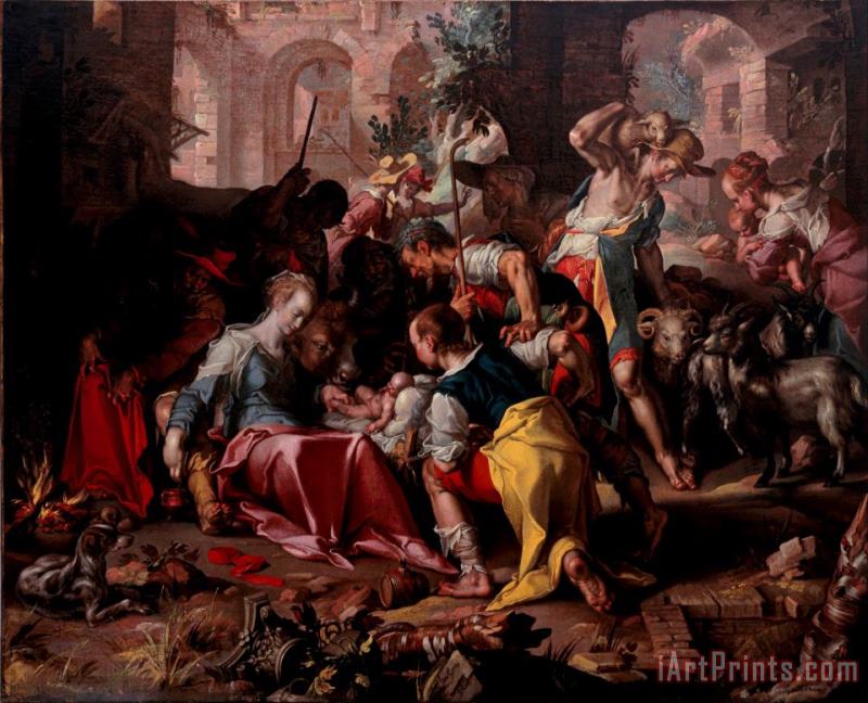 Joachim Anthonisz Wtewael The Adoration of The Shepherds Art Painting