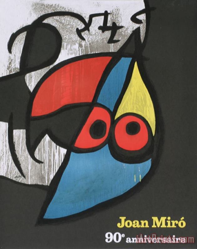 90th Anniversary 1983 painting - Joan Miro 90th Anniversary 1983 Art Print