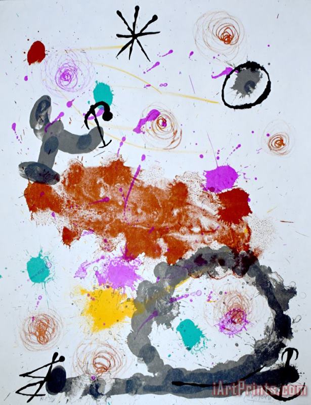 Joan Miro Composition Iii, From a Few Flowers for Friends Quelques Fleurs Pour Des Amis, 1964 Art Painting
