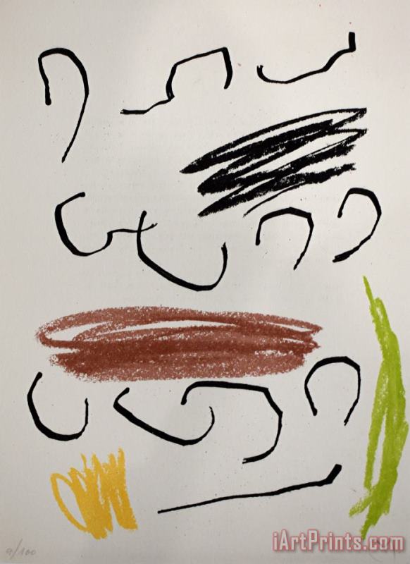 Joan Miro Composition Vii, From Recent Unpublished Works Obra Inedita Recent, 1964 Art Print