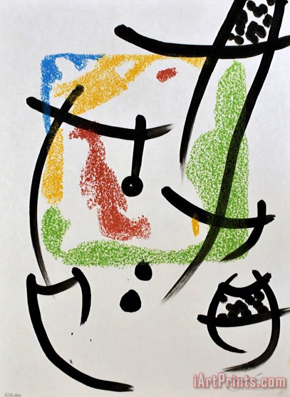 Joan Miro Composition Viii, 1968 Art Painting