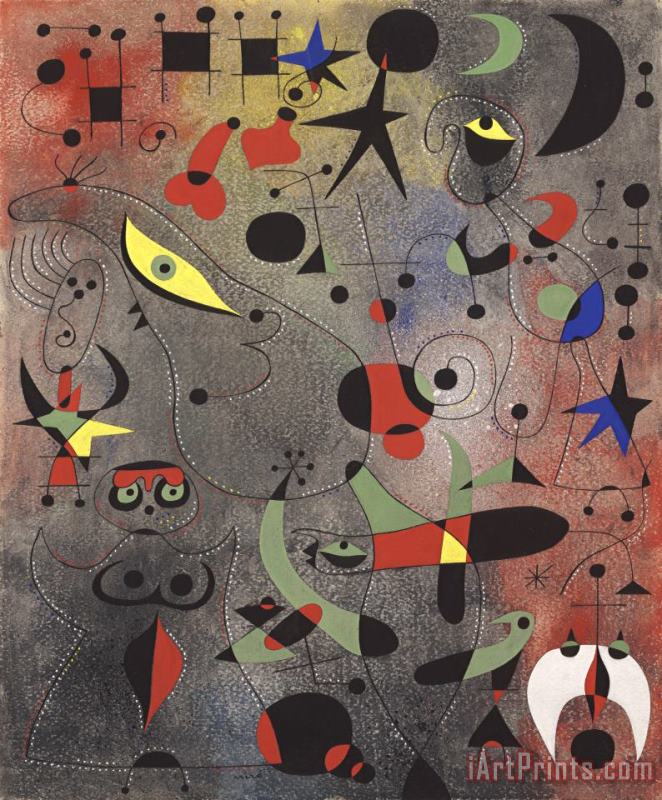 Constellation: Awakening in The Early Morning painting - Joan Miro Constellation: Awakening in The Early Morning Art Print