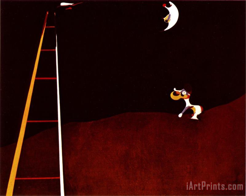 Dog Barking at The Moon painting - Joan Miro Dog Barking at The Moon Art Print