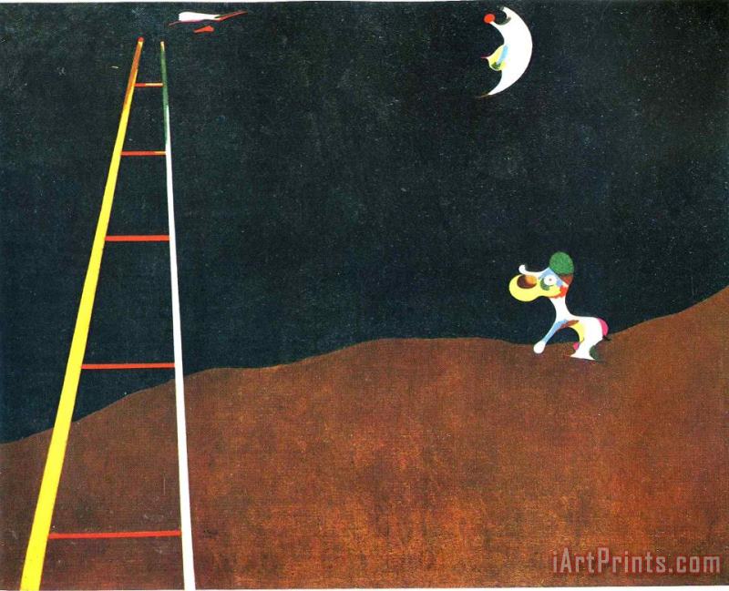 Joan Miro Dog Barking at The Moon 2 Art Painting