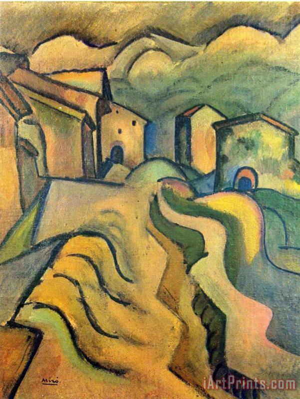 Paseo a La Ciudad, 1917 painting - Joan Miro Paseo a La Ciudad, 1917 Art Print