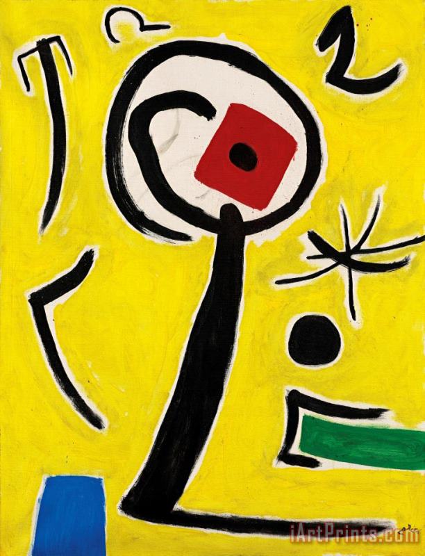 Joan Miro Personnage, Oiseau, Etoile Dans Un Paysage, 1978 Art Print
