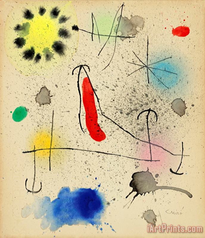 Sans Titre, 1964 painting - Joan Miro Sans Titre, 1964 Art Print